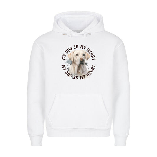 Premium Hoodie "Labrador Retriever HEART" Weiß – hunde-shirt.de