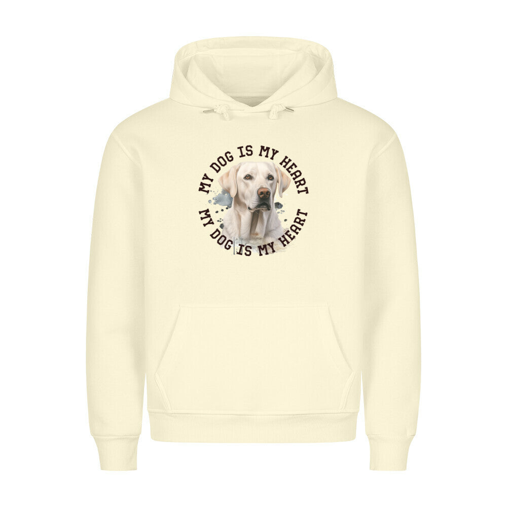 Premium Hoodie "Labrador Retriever HEART" Beige – hunde-shirt.de