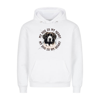 Premium Hoodie "Landseer HEART" Weiß – hunde-shirt.de
