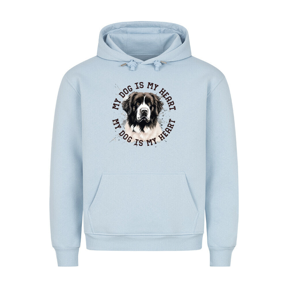 Premium Hoodie "Landseer HEART" Babyblau – hunde-shirt.de