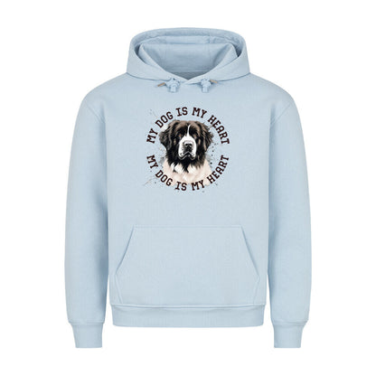 Premium Hoodie "Landseer HEART" Babyblau – hunde-shirt.de