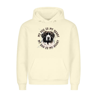 Premium Hoodie "Landseer HEART" Beige – hunde-shirt.de