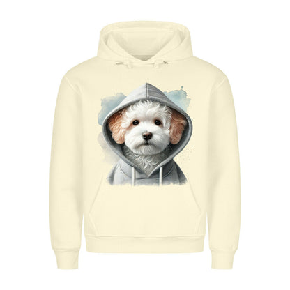 Premium Hoodie "Bologneser Hooded" Beige – hunde-shirt.de