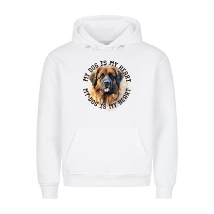 Premium Hoodie "Leonberger HEART" Weiß – hunde-shirt.de