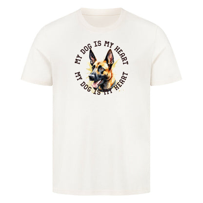 Premium T-Shirt Malinois HEART" Natural Raw – hunde-shirt.de