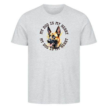 Premium T-Shirt Malinois HEART" Heather Grey – hunde-shirt.de