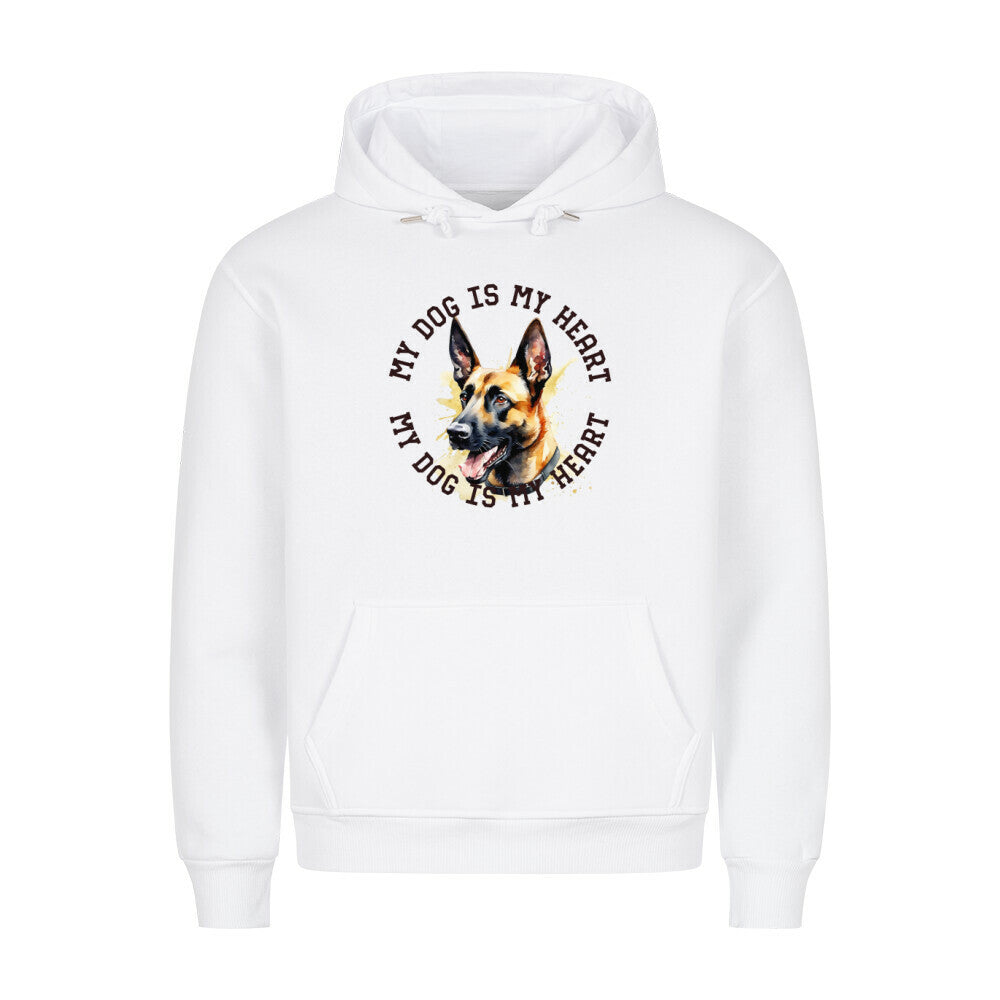 Premium Hoodie "Malinois HEART" Weiß – hunde-shirt.de
