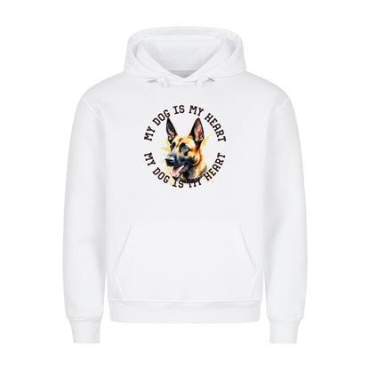 Premium Hoodie "Malinois HEART" Weiß – hunde-shirt.de