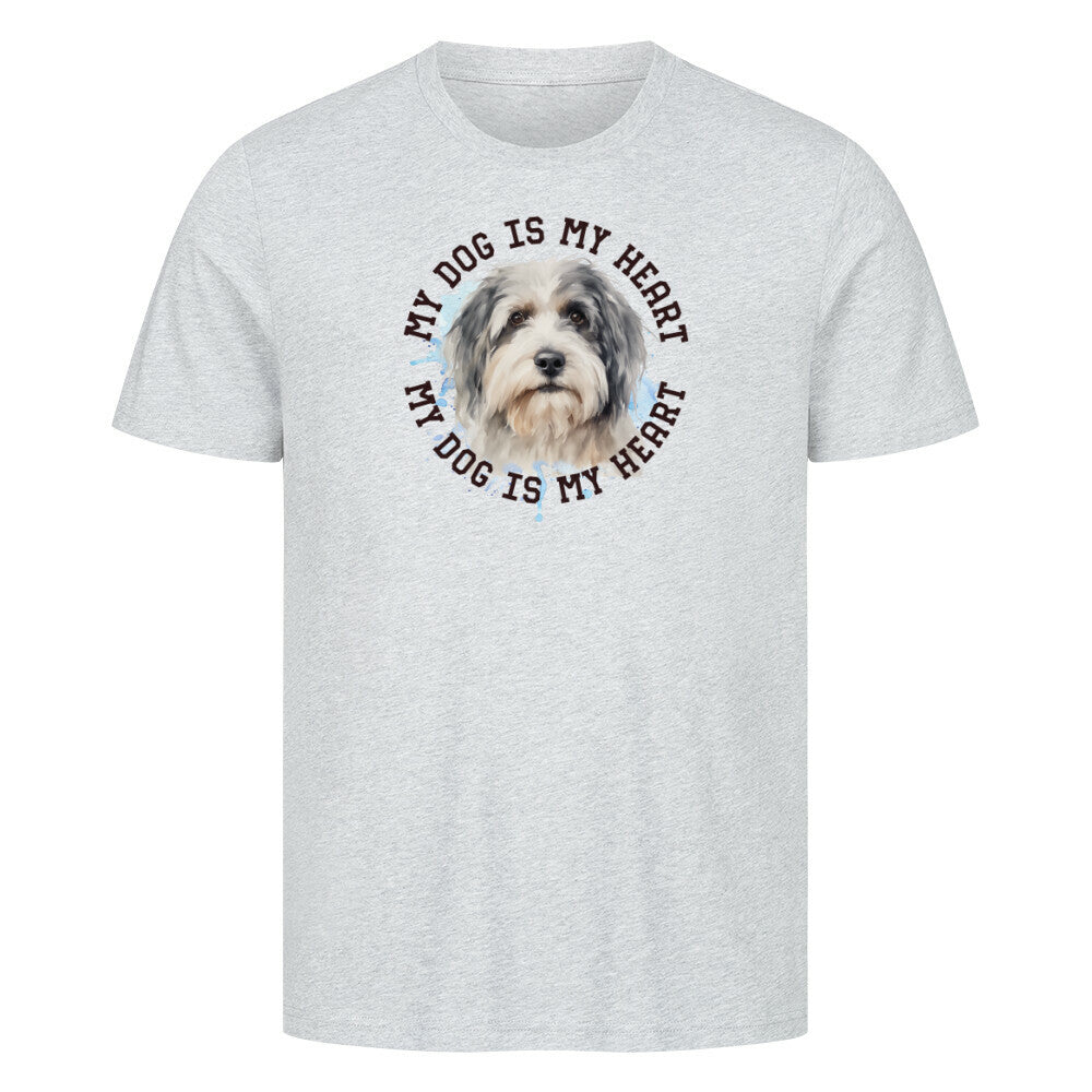 Premium T-Shirt "Löwchen HEART" Heather Grey – hunde-shirt.de