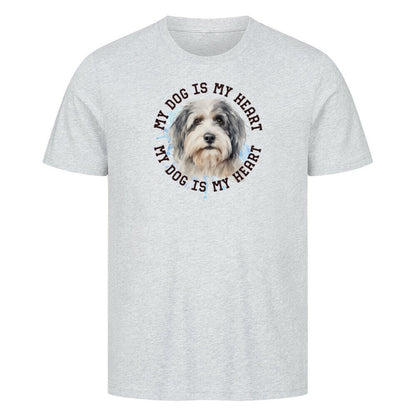 Premium T-Shirt "Löwchen HEART" Heather Grey – hunde-shirt.de