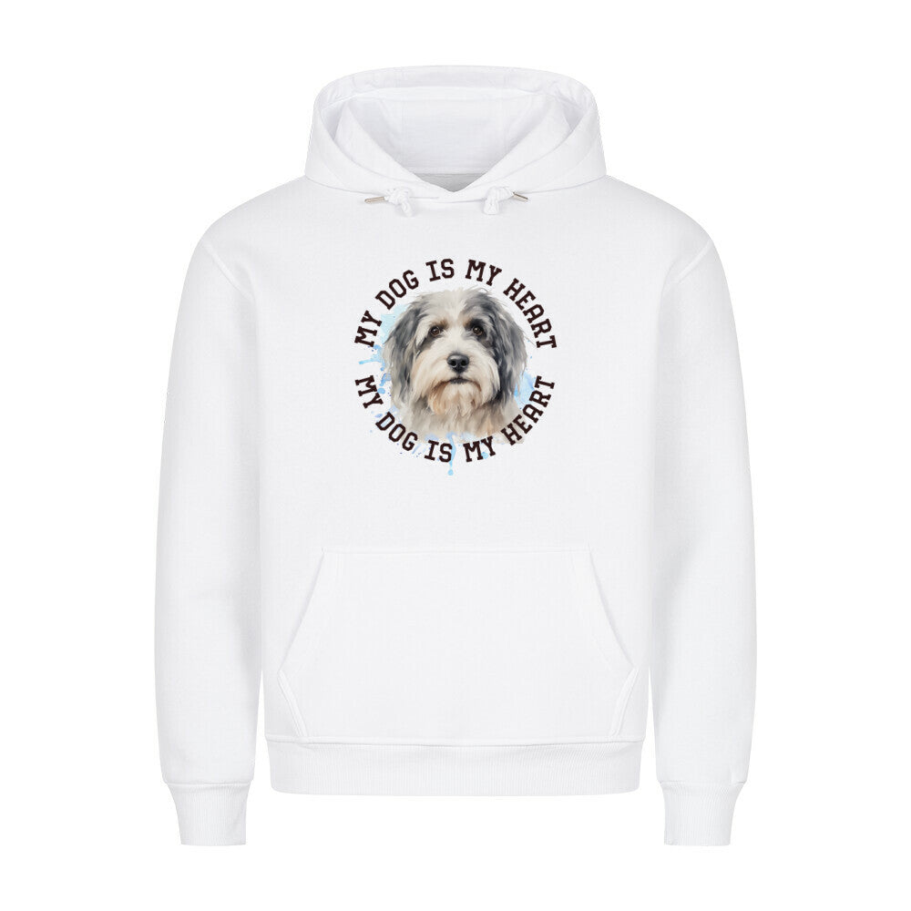 Premium Hoodie "Löwchen HEART" Weiß – hunde-shirt.de