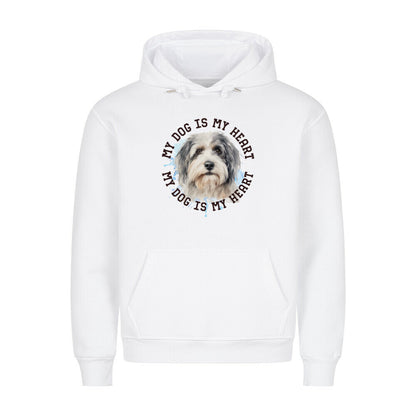 Premium Hoodie "Löwchen HEART" Weiß – hunde-shirt.de