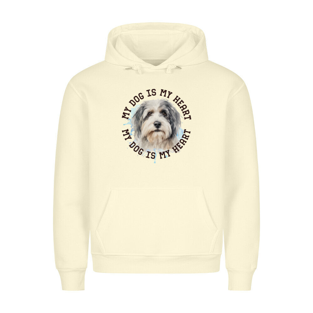 Premium Hoodie "Löwchen HEART" Beige – hunde-shirt.de