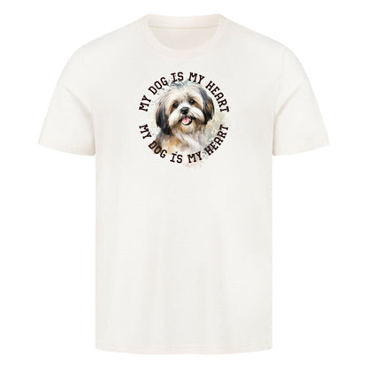 Premium T-Shirt "Lhasa Apso HEART" Natural Raw – hunde-shirt.de