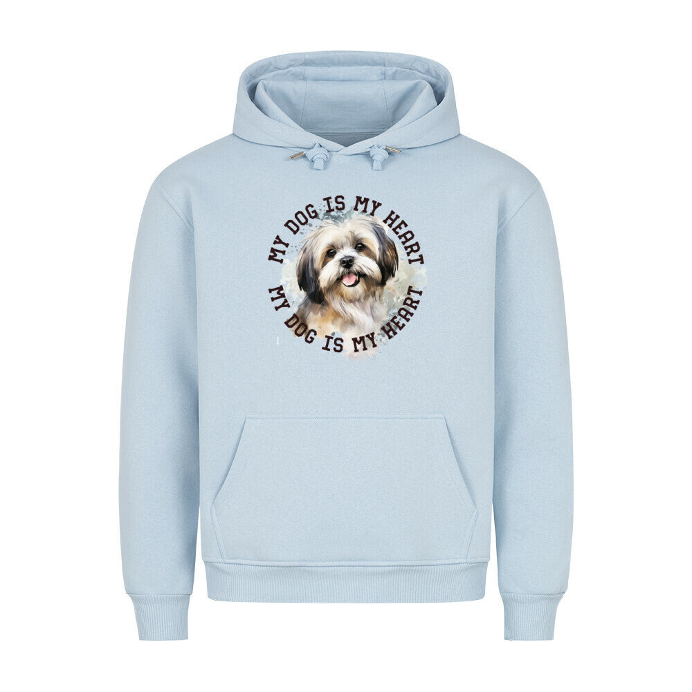 Premium Hoodie "Lhasa Apso HEART" Babyblau – hunde-shirt.de