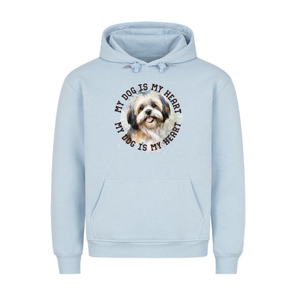 Premium Hoodie "Lhasa Apso HEART" Babyblau – hunde-shirt.de