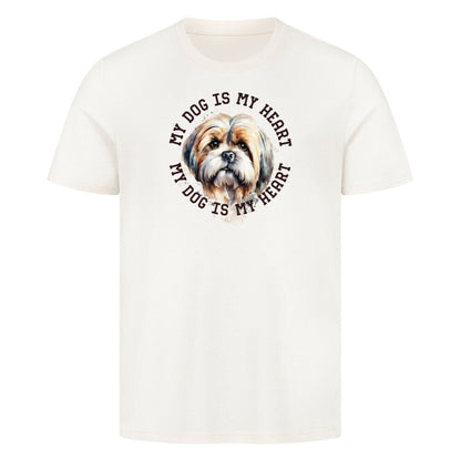 Premium T-Shirt "Lhasa Apso HEART 2" Natural Raw – hunde-shirt.de
