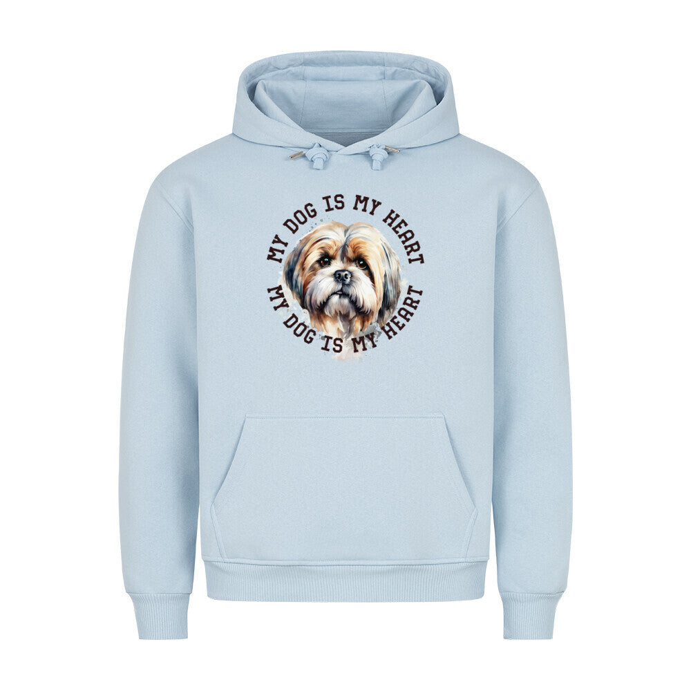 Premium Hoodie "Lhasa Apso HEART 2" Babyblau – hunde-shirt.de