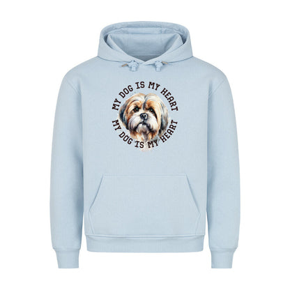 Premium Hoodie "Lhasa Apso HEART 2" Babyblau – hunde-shirt.de