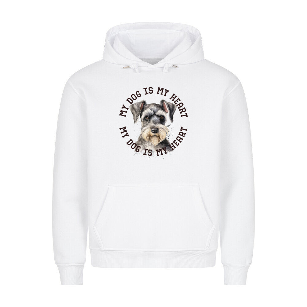Premium Hoodie "Zwergschnauzer HEART" Weiß – hunde-shirt.de