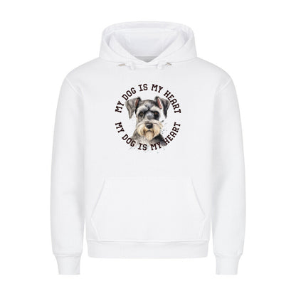 Premium Hoodie "Zwergschnauzer HEART" Weiß – hunde-shirt.de