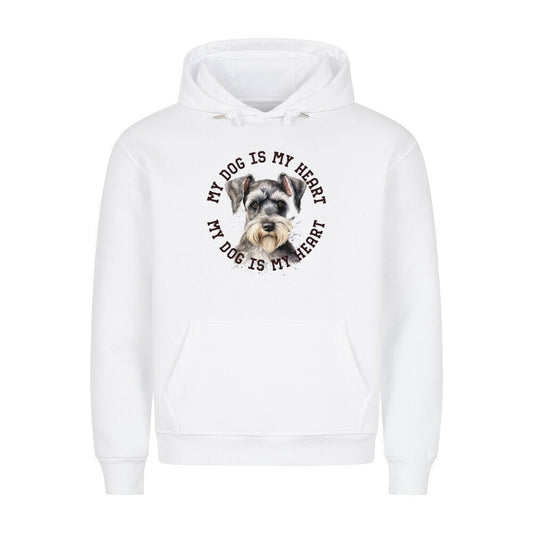 Premium Hoodie "Zwergschnauzer HEART" Weiß – hunde-shirt.de
