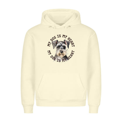 Premium Hoodie "Zwergschnauzer HEART" Beige – hunde-shirt.de