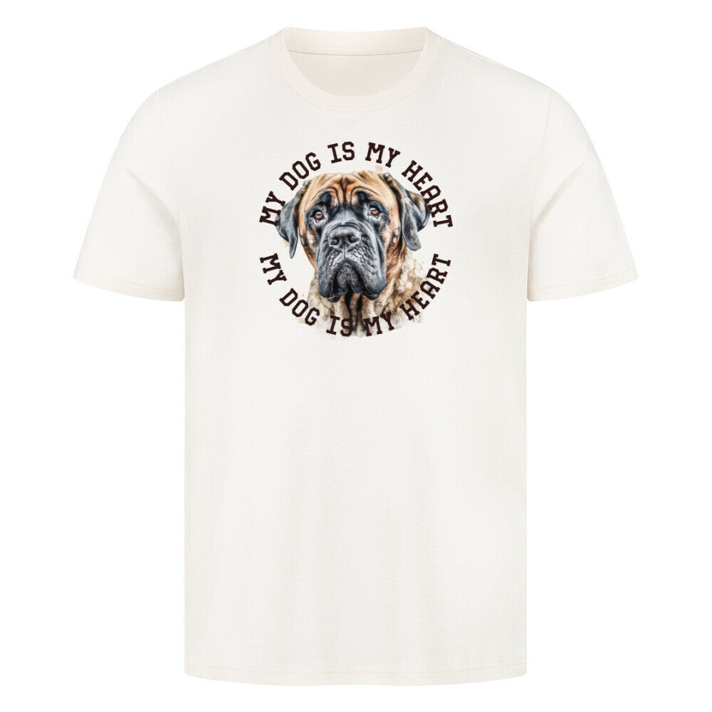 Premium T-Shirt "English Mastiff HEART" Natural Raw – hunde-shirt.de