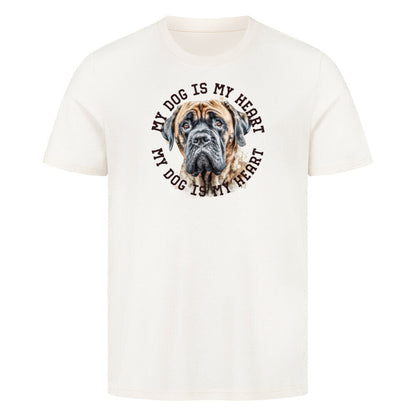 Premium T-Shirt "English Mastiff HEART" Natural Raw – hunde-shirt.de