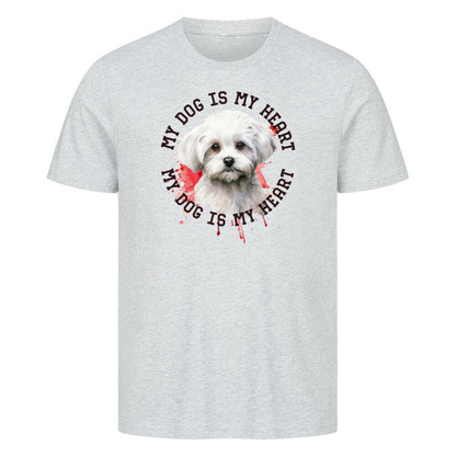 Premium T-Shirt "Maltipoo HEART" Heather Grey – hunde-shirt.de