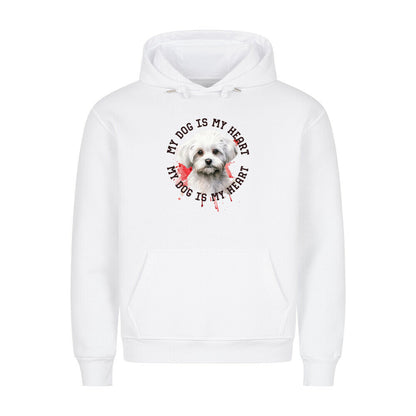 Premium Hoodie "Maltipoo HEART" Weiß – hunde-shirt.de