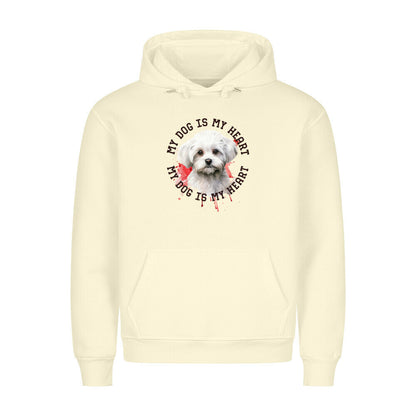 Premium Hoodie "Maltipoo HEART" Beige – hunde-shirt.de