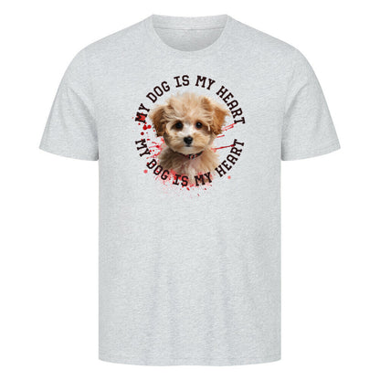Premium T-Shirt "Maltipoo HEART 2" Heather Grey – hunde-shirt.de