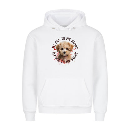 Premium Hoodie "Maltipoo HEART 2" Weiß – hunde-shirt.de
