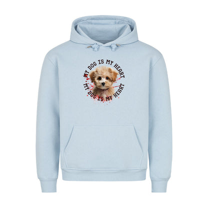 Premium Hoodie "Maltipoo HEART 2" Babyblau – hunde-shirt.de