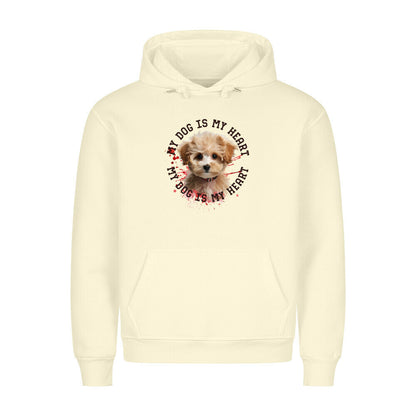 Premium Hoodie "Maltipoo HEART 2" Beige – hunde-shirt.de