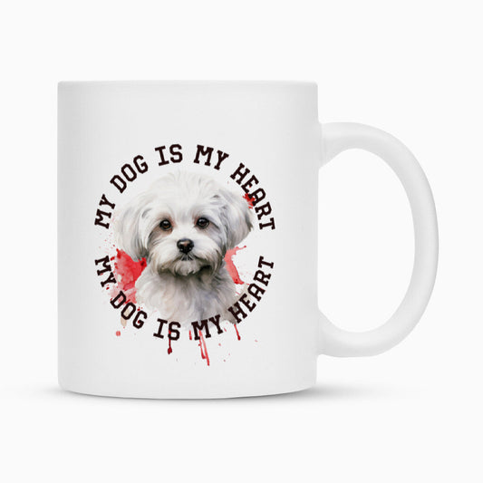 Tasse "Maltipoo HEART" Weiß – hunde-shirt.de