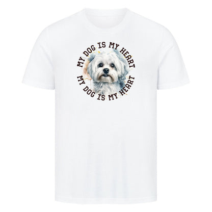 Premium T-Shirt "Malteser HEART" Weiß – hunde-shirt.de
