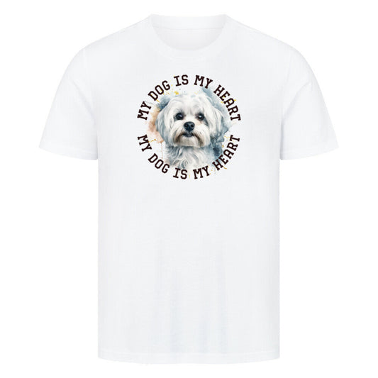 Premium T-Shirt "Malteser HEART" Weiß – hunde-shirt.de
