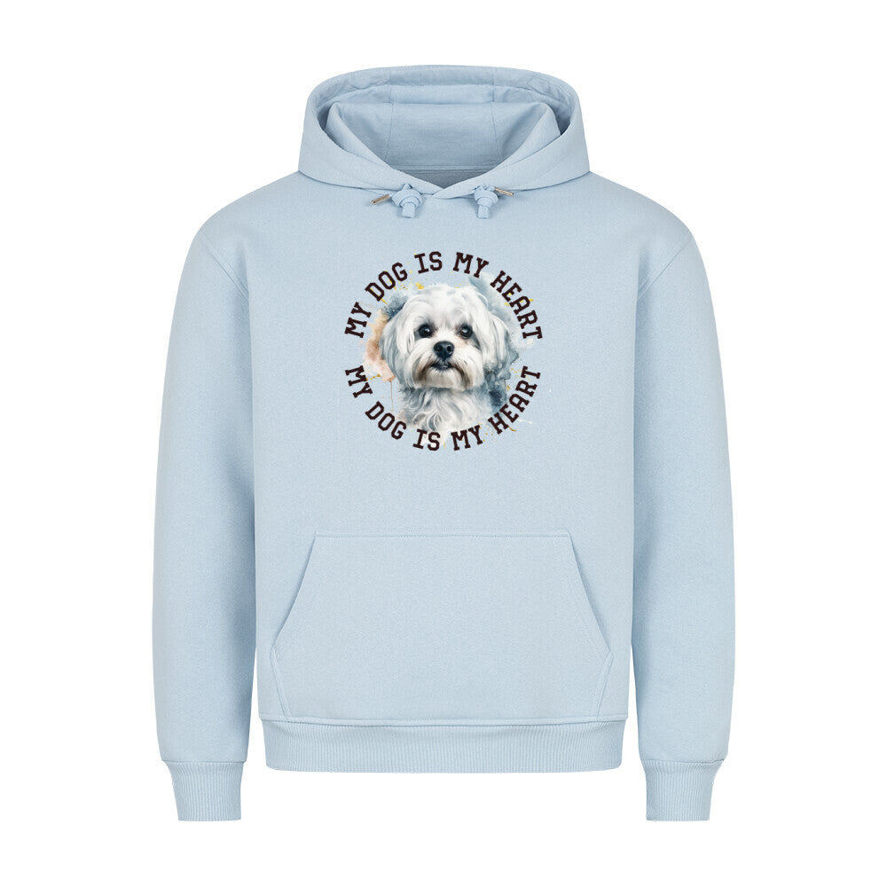 Premium Hoodie "Malteser HEART" Babyblau – hunde-shirt.de