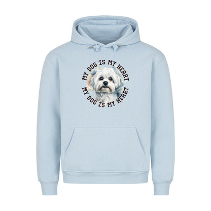 Premium Hoodie "Malteser HEART" Babyblau – hunde-shirt.de