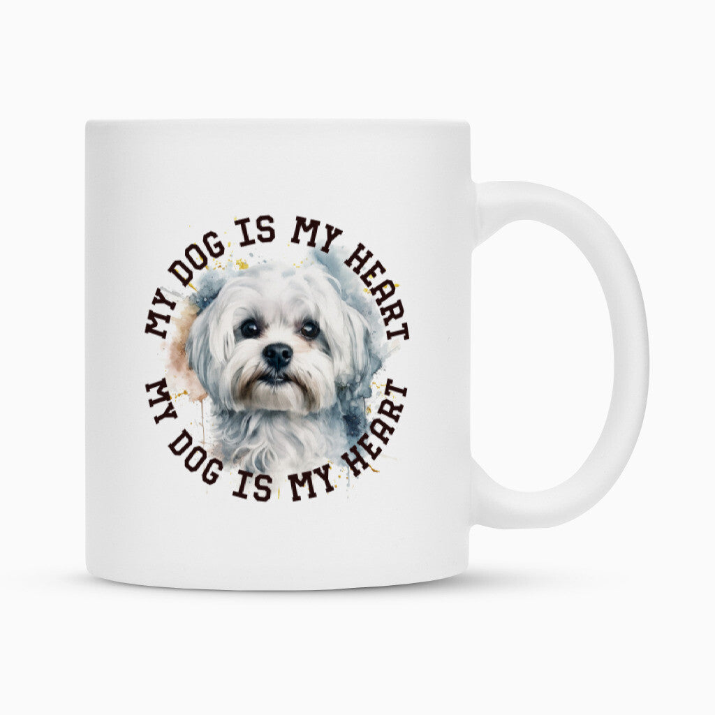 Tasse "Malteser HEART" Weiß – hunde-shirt.de