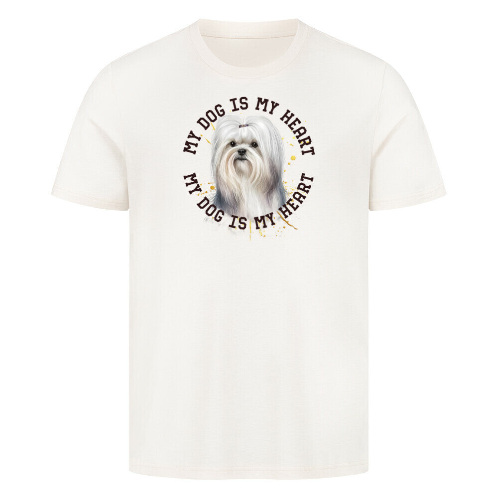 Premium T-Shirt "Malteser HEART 2" Natural Raw – hunde-shirt.de