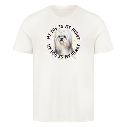 Premium T-Shirt "Malteser HEART 2" Natural Raw – hunde-shirt.de