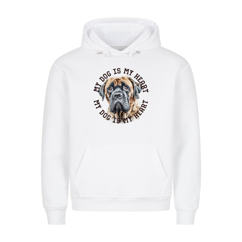 Premium Hoodie "English Mastiff HEART" Weiß – hunde-shirt.de