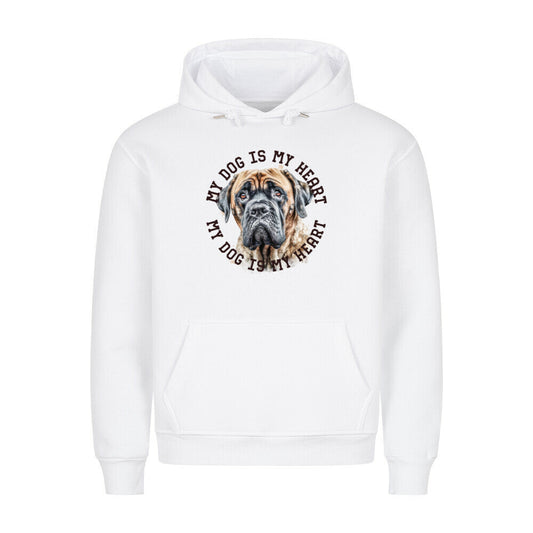 Premium Hoodie "English Mastiff HEART" Weiß – hunde-shirt.de
