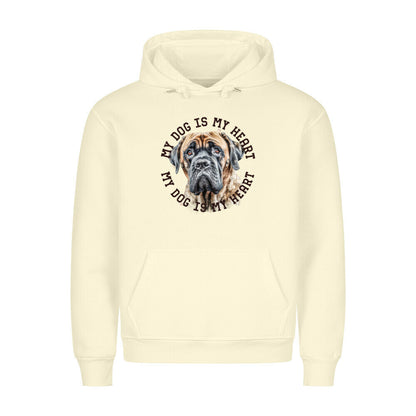 Premium Hoodie "English Mastiff HEART" Beige – hunde-shirt.de