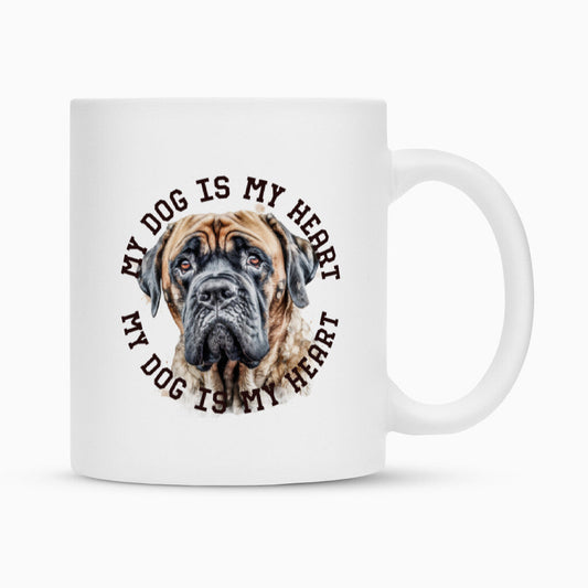 Tasse "English Mastiff HEART" Weiß – hunde-shirt.de