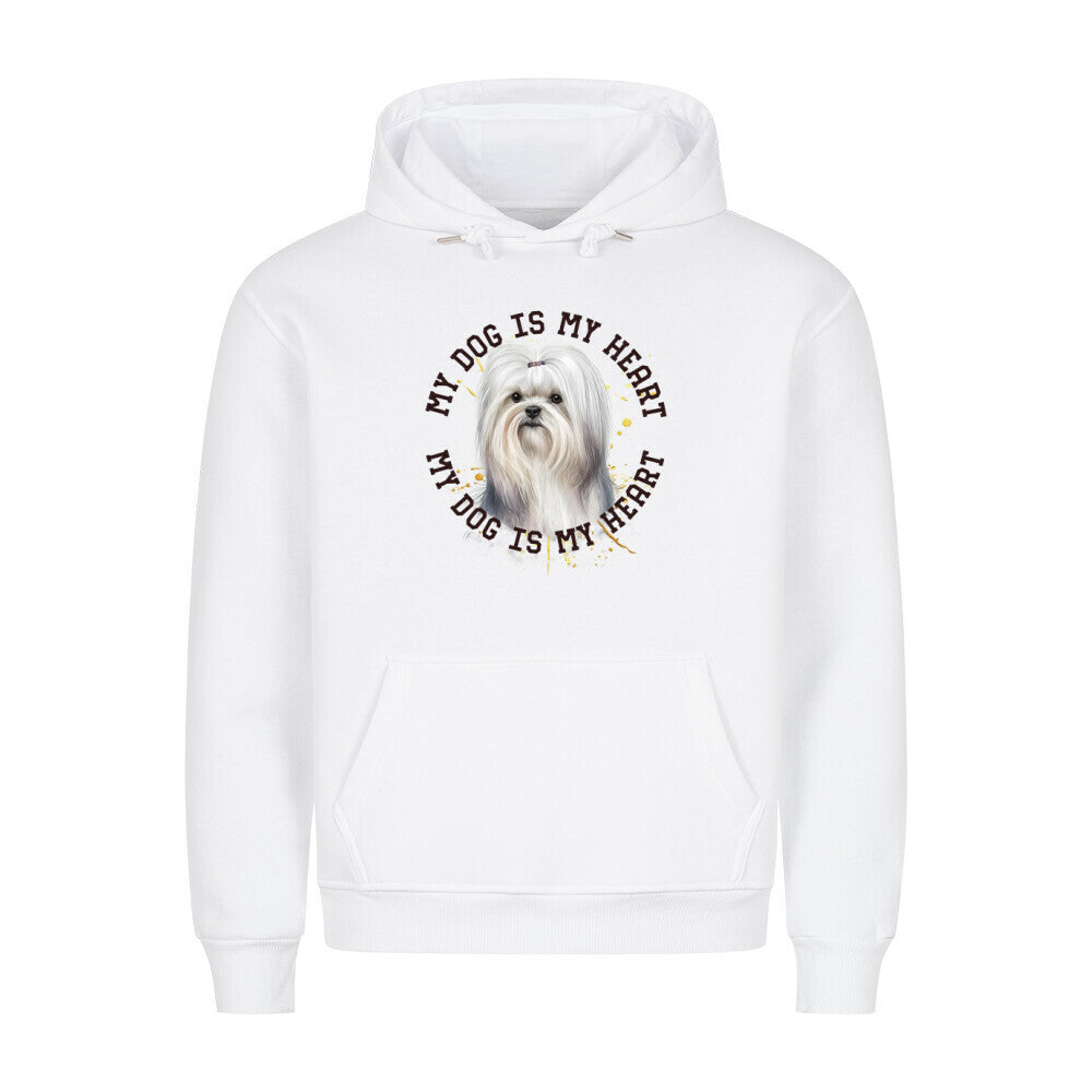 Premium Hoodie "Malteser HEART 2" Weiß – hunde-shirt.de