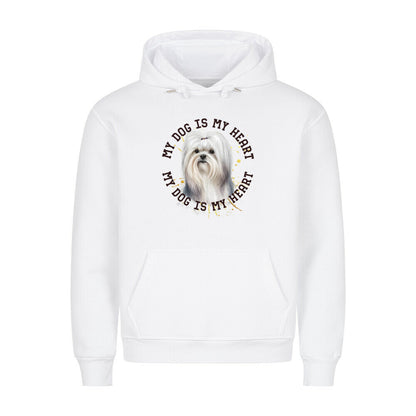 Premium Hoodie "Malteser HEART 2" Weiß – hunde-shirt.de